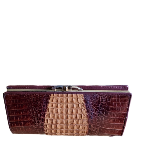 VINTAGE GENUINE CROCODILE LEATHER CROSSBODY BAG & MATCHING WALLET SET NWOT - Picture 6 of 14